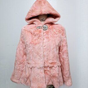 New Real MINK Fur Overcoat Jacket Blazer Stroller Bright Pink Bubblegum Barbie